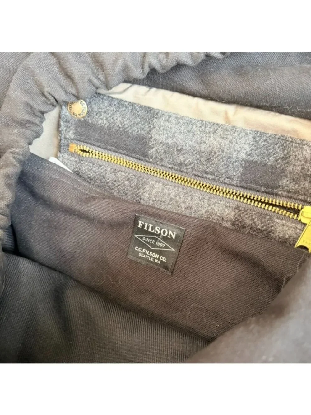 Filson Ranger Backpack Black Rugged Twill Leather Trim